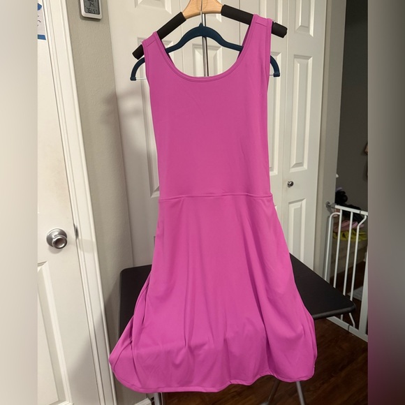 Columbia Tidal Dress Pink Halter Sundress Sleeveless with shorts XL - has flaws - Picture 2 of 9